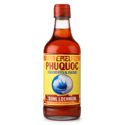 Chai nuoc mam Phu Quoc packshot tren nen trang